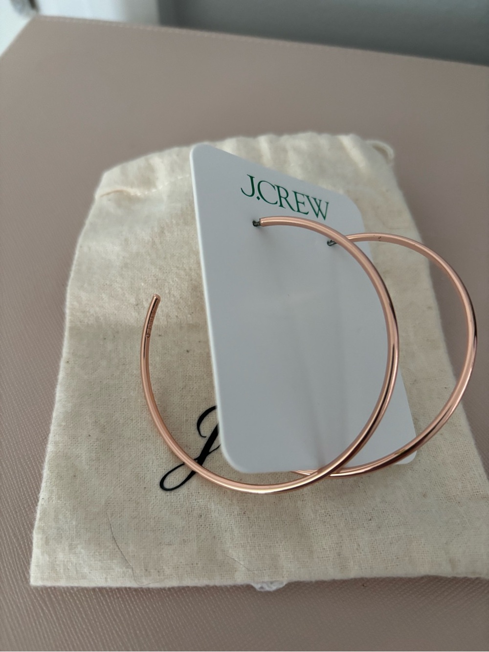 J. Crew Rose Gold Thin Hoop Earrings